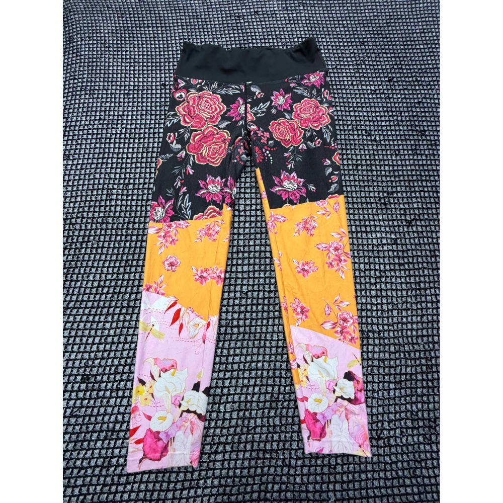 Nanette Lepore Leggings Womens Medium Multicolor Floral Patchwork Yoga